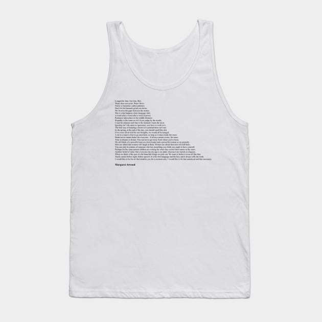 Margaret Atwood Quotes Tank Top by qqqueiru